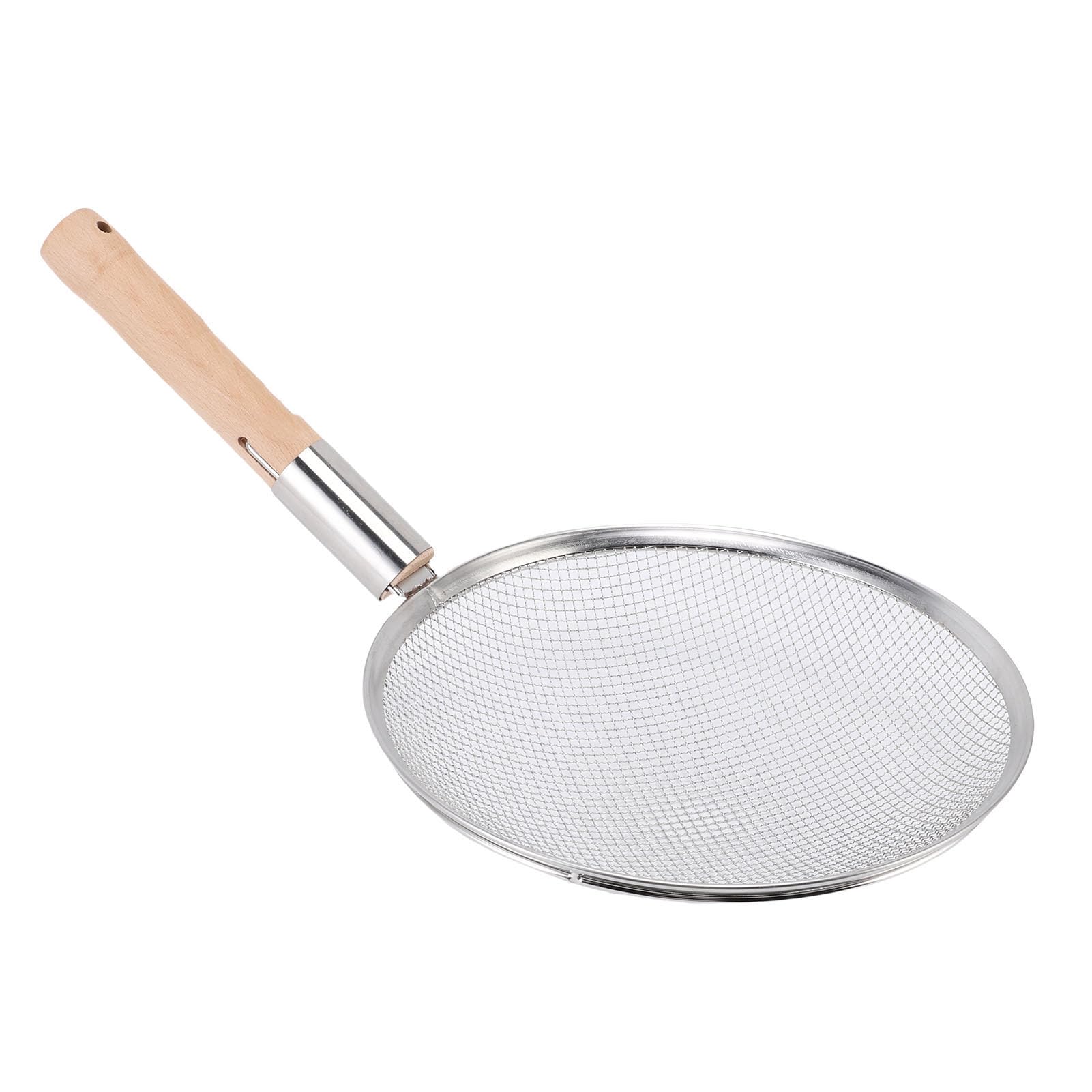Feinmaschiger Schaumlöffel, 201-Edelstahlsieb mit Ergonomischem Holzgriff, Feinmaschiges Lebensmittelsieb, Ideal Zum Kochen in der Küche, Zum Filtern von Öl, Reis, Nudeln, Nudeln und (30cm)