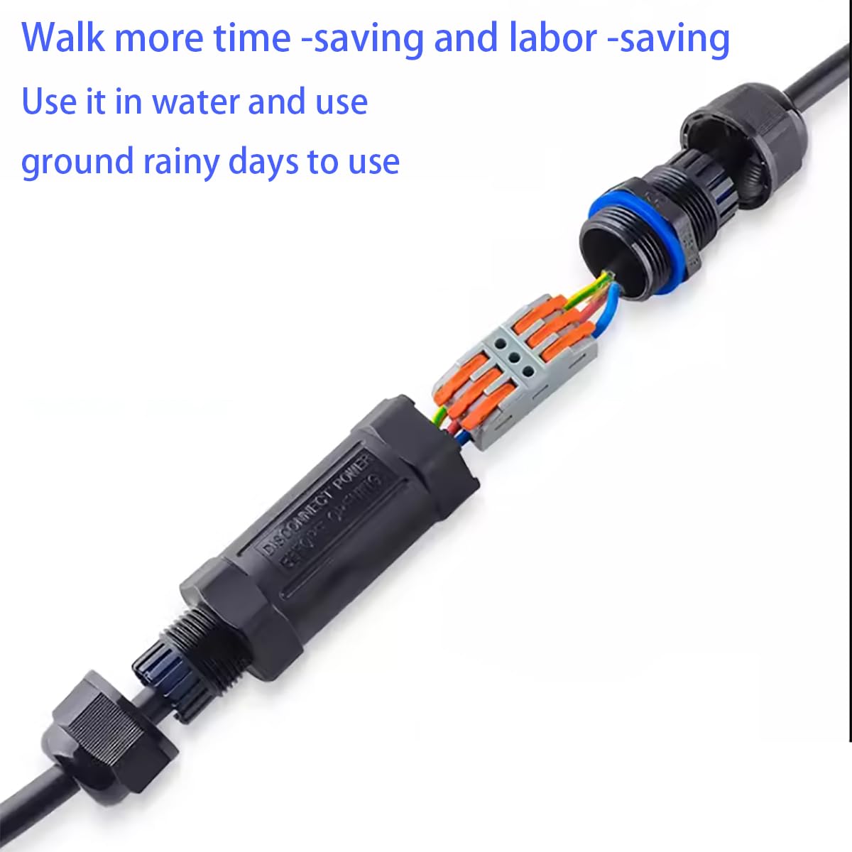 Connettore cavo IP68, CTRICALVER Accoppiatore cavo elettrico prolunga, 1 pz Connettori elettrici impermeabili, Connettore cavo in linea, con morsettiera a 3 pin, Diametro cavo connettori Ø 6 mm-12 mm