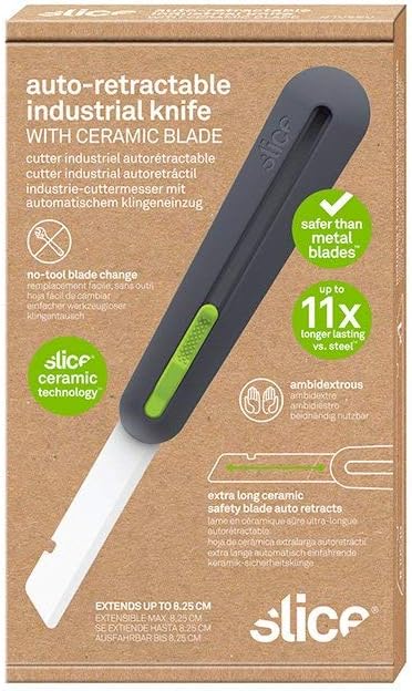 Slice 10560-CS 3" Extra Long Insulation Foam Tool, Designed for Foam Cutting, Finger Friendly, Ceramic Blade, Automatically Retracts, 6 Pack (10560-6)