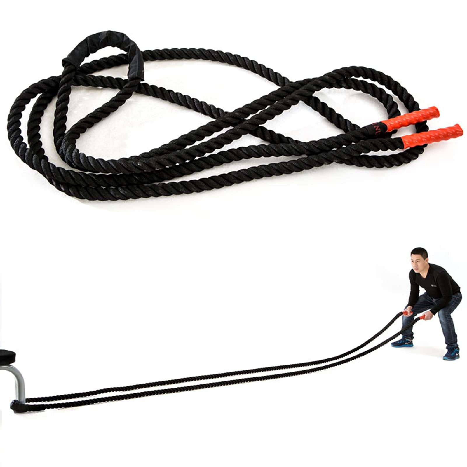Battle Rope Hua Outdoor-Sport Kampfseil, Trainingsseile Für Die Körperliche Leistungsfähigkeit Von Männern Und Frauen, Seilspringen, Seilwerfen, Bold 38mm Ist Verschleißfest Und Langlebig