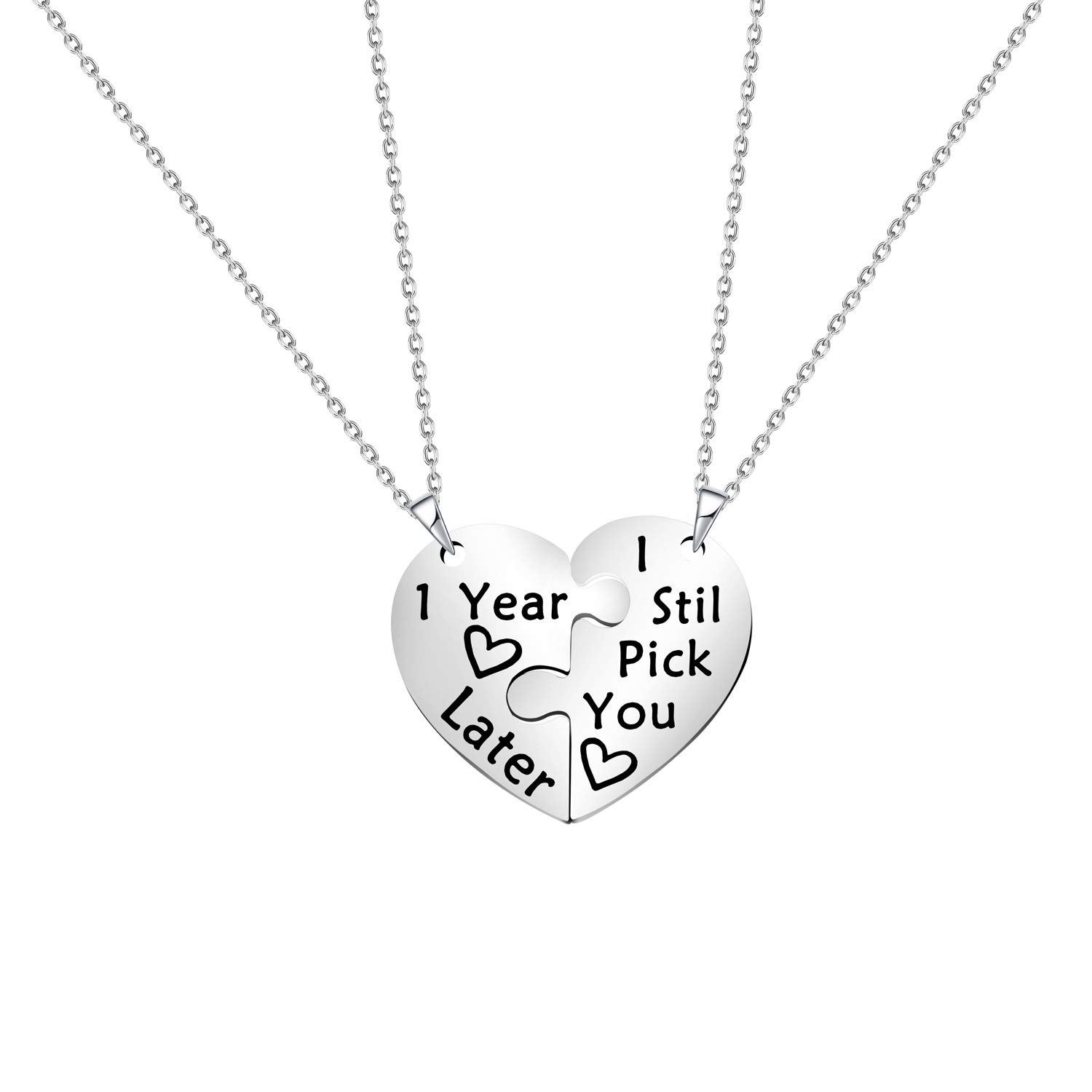 Zuo Bao 1,5,10,20 Years Later I Still Pick You Key Ring Stainless Steel Jigsaw Puzzle Piece Matching Pendant Keychain Set Couple Jewelry