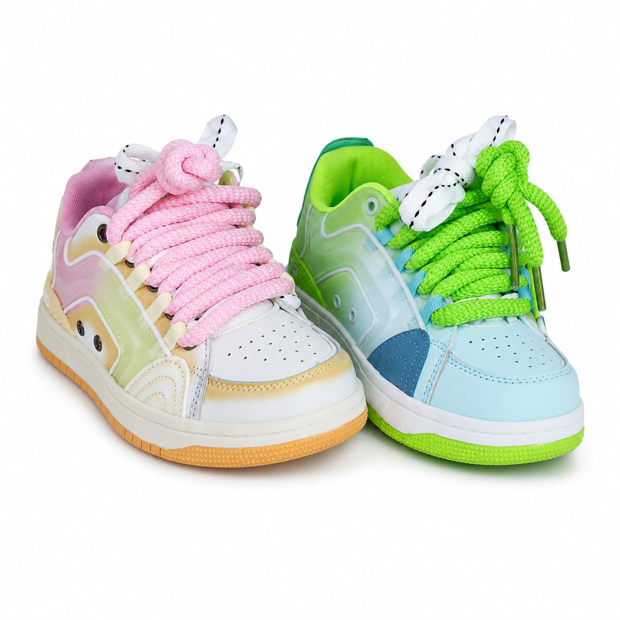 Zapatillas de mujer Plataforma Colorido Casual Zapatos Chunky | Zapatillas gruesas transpirables de malla de poliuretano con tacón de 4,5 cm. Zapatos cómodos perfectos para mujer para el