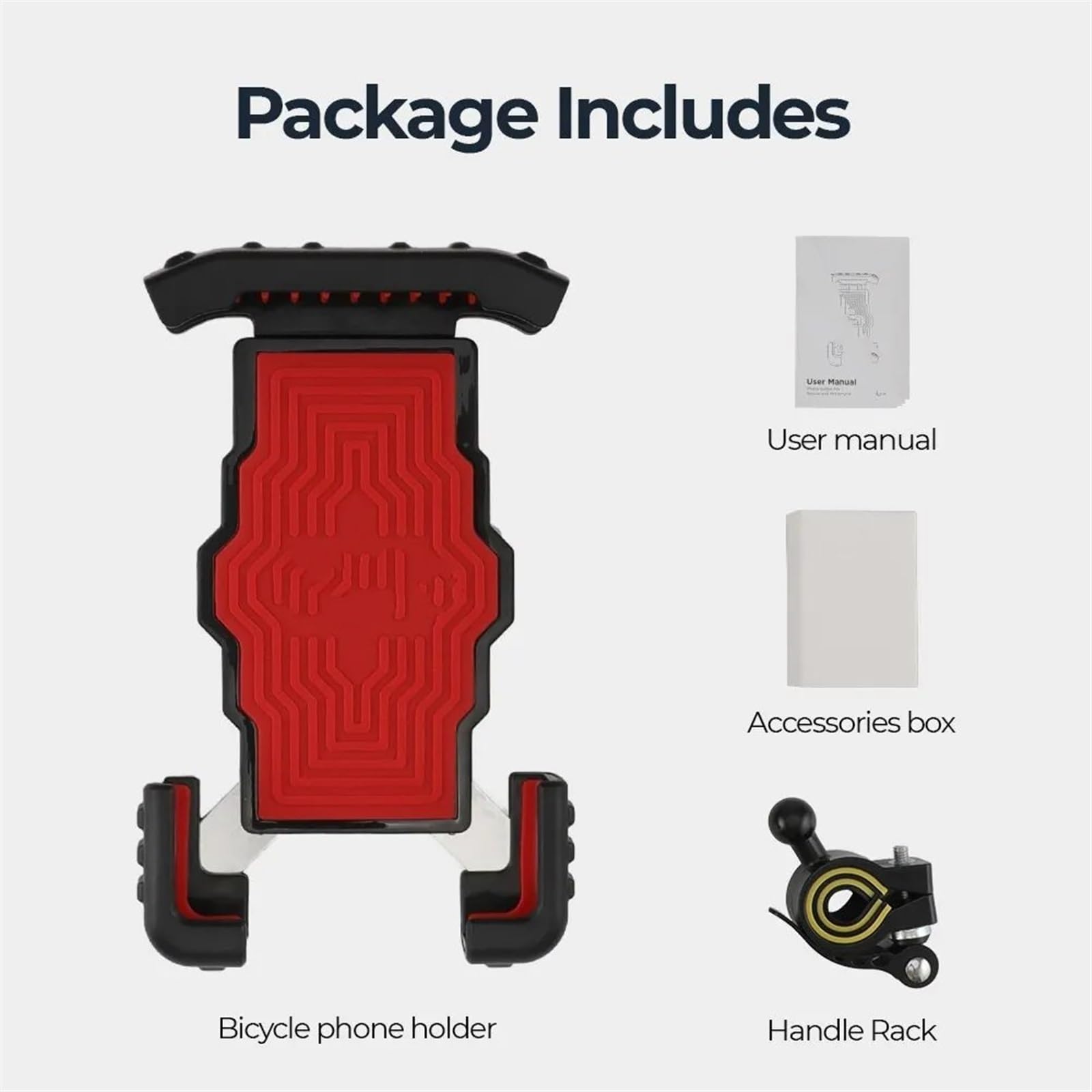 Staffa Navigatore Moto Supporto Per Telefono Per Bicicletta MTB Cellulare Per Bici Moto Smartphone Manubrio Mobile Cavalletto Scooter 6,5 ​​pollici(Black Red)