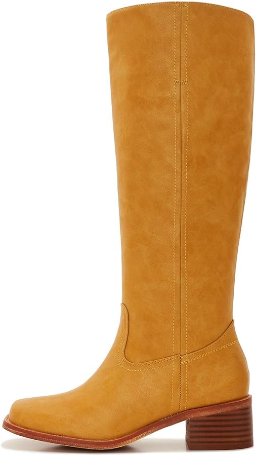 yello ブーツ　FLAT TIRE LIFTED TALL BOOTS Amazon.com | ZXHYZLZ Women's Wide Calf Campus Boots – Banana