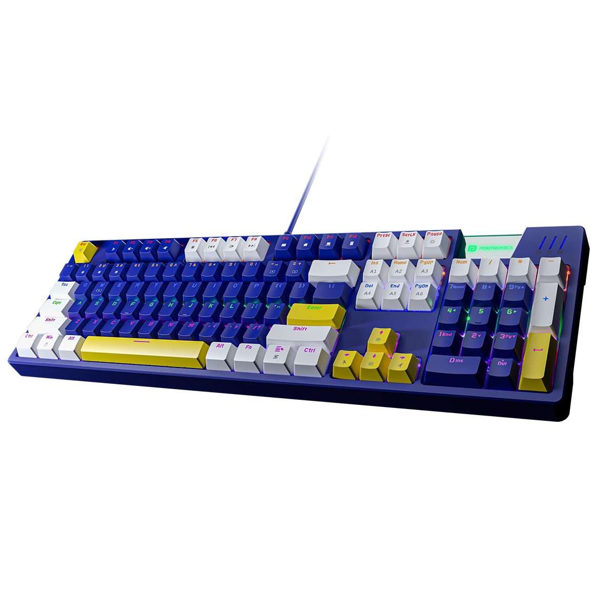 Portronics K2 Mechanical Gaming Keyboard with 20+ RGB Multi Colour Backlight, Red Linear Switches, Anti-Ghosting Keys, Customizable LED Modes, Full Size, 1.5m Long USB Cable for Laptops & PC (Blue) (B0CTKNQ7W3) Amazon Price History, Amazon Price Tracker