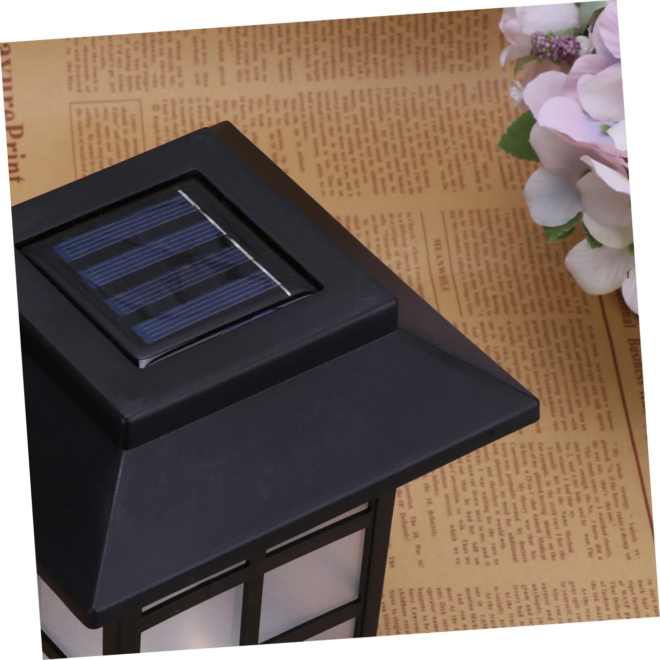 Lampada LED per Pilastro Solare da Esterno Nera 2 Pezzi IP55 Giardino | Plastica, Risparmio Energetico, Ricarica Solare, per Giardino e Prato, Stile a Pilastro