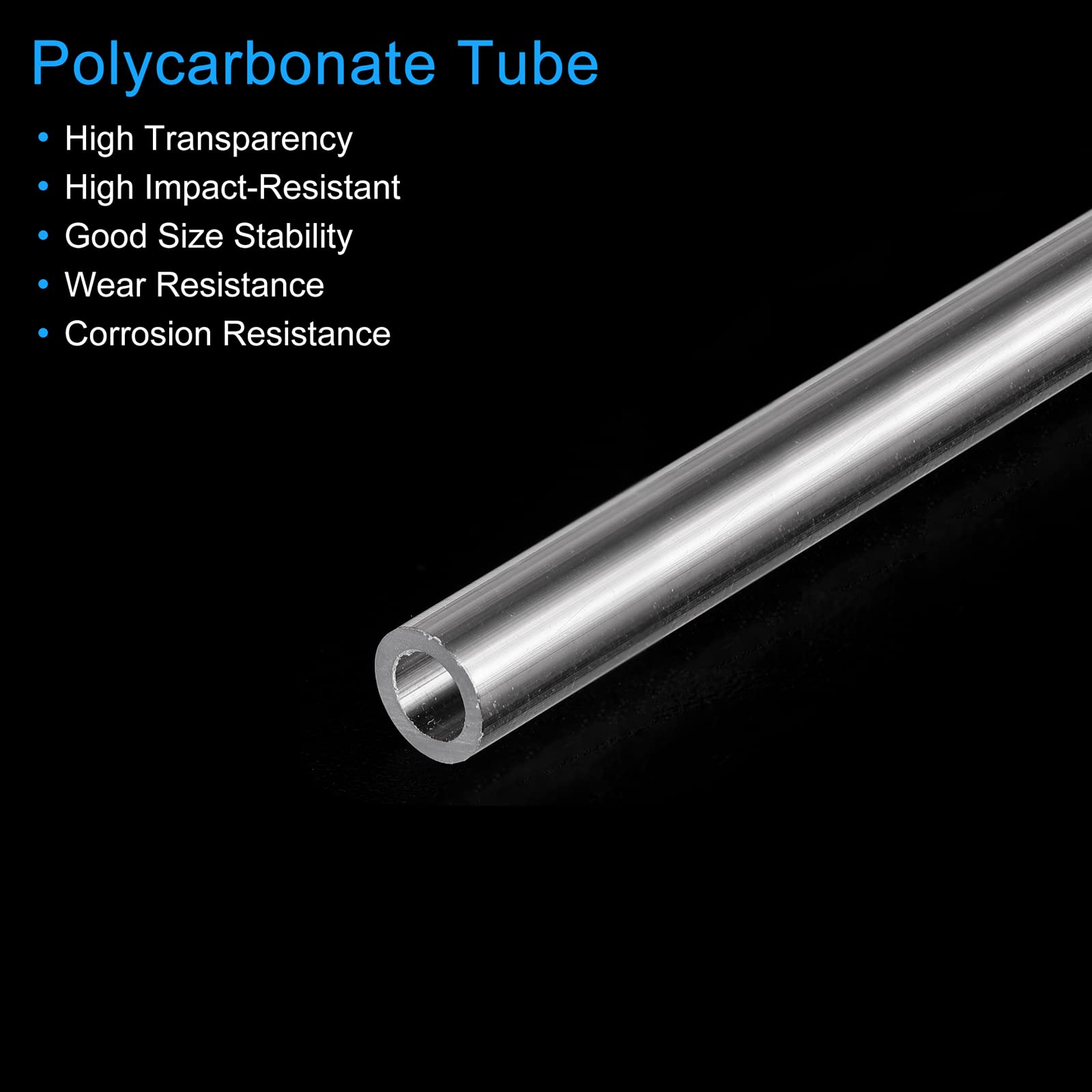 MECCANIXITY Clear Polycarbonate Tubing - 5 Pcs, 6" Length, 4mm ID 6mm OD, Rigid Plastic Pipe For DIY
