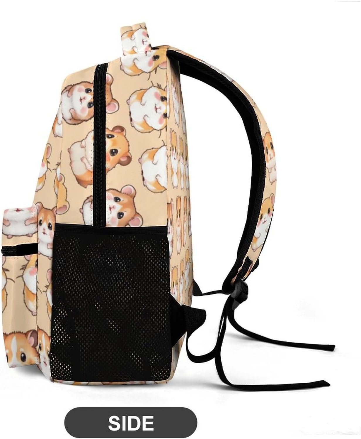 Hamster Backpack for Kids Girls Boys School, 16 Inches Cute Hamster Theme Bookbag, Adjustable, Lightweight, Large Capacity, Colorful Hamster Backpack for School