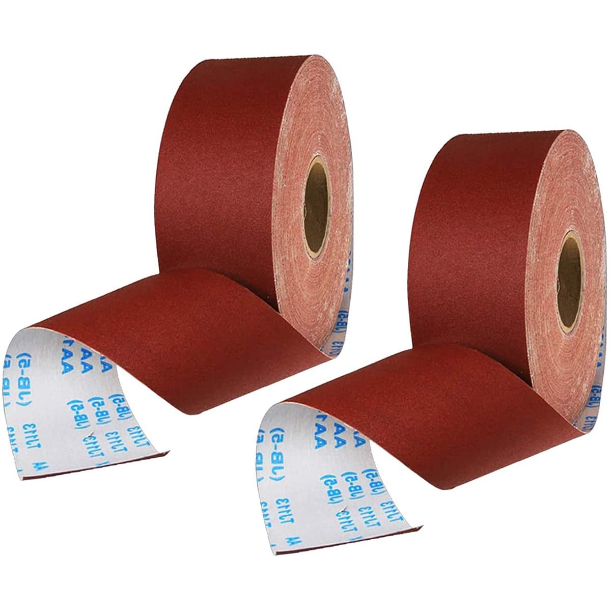 2 rollos de lija abrasivos de 5 x 100 mm, rollo de papel de lija para metal y madera, grano 80