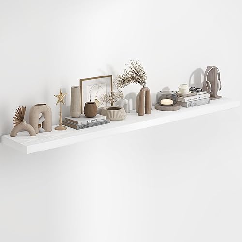 Miniatura 30 de Fun Memories Estantes flotantes de 36 x 8 pulgadas para pared, juego de 2 estantes de baño de granja, estantes de pared de madera de 36 pulgadas de