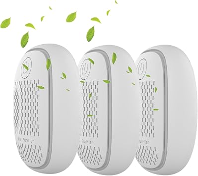 Plug-in Air Purifier,Personal Air Ionizer HEPA Filter, Mini Portable Air Purifier for Home & More Suitable for Bedrooms, Toilets, Living Room,bathrooms,closets,hotel,pet room 3, WHITE