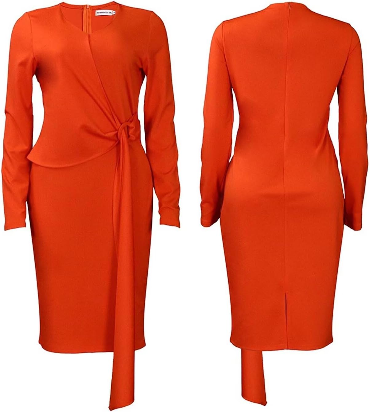 Women's Bodycon Pencil Dress for Cocktail Party Long Sleeve Elegant Midi Dresses Fitted Vintage Church Dresses - Image 4