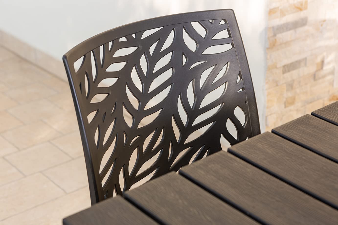 SIEDITI FUORI E DENTRO - Chaises Dafne en résine avec fibre de verre empilables pour intérieur/extérieur (6, anthracite)