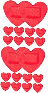 NIYANGLE 20piezas Vendajes Adhesivos Forma De Parche Transpirable Para Cuidado De Heridas Manualidades Color Rojo