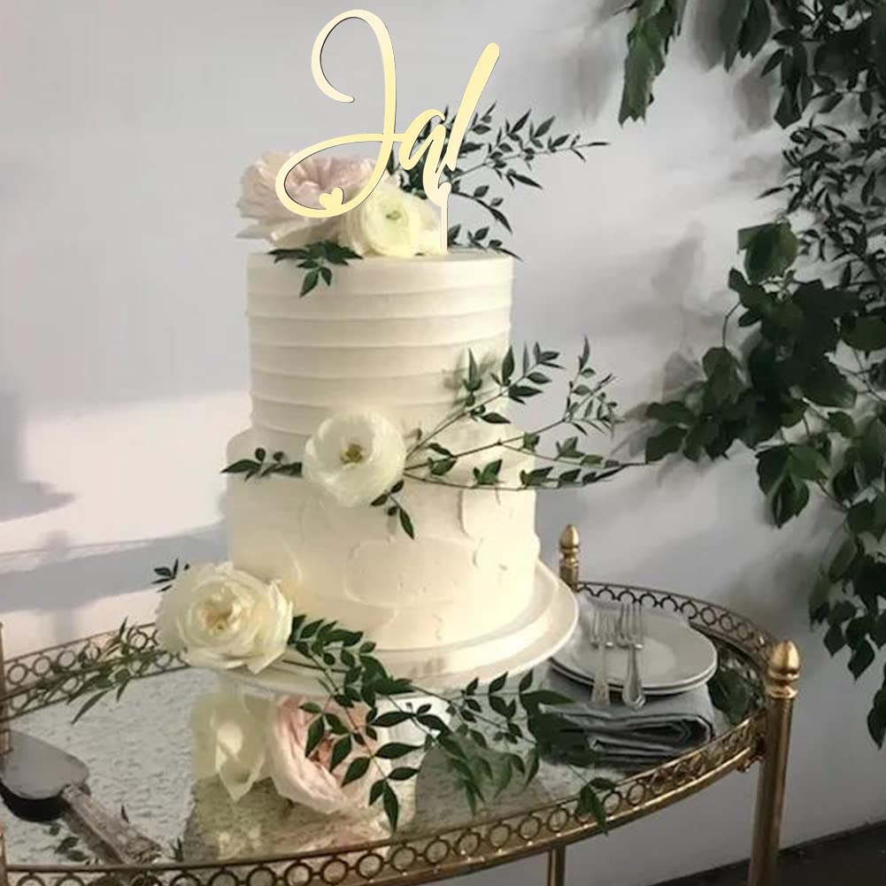 Topper per torta nuzale n oro Topper per torta nuzale personalzzato