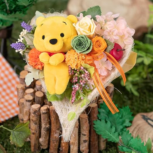 Amazon ディズニー プリザーブドフラワー ハートフルブーケ くまのプーさん イイハナ ドットコム フラワーギフト Disney 花 誕生日 記念日 お祝い 花束 オンライン通販