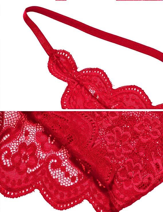 Women One Piece Lingerie Sexy Teddy V Neck Bodysuit Lace Nightie - Image 4