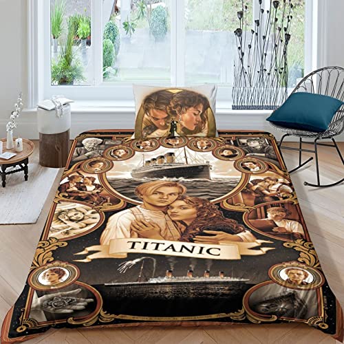 NICHIYO Titanic dekbedovertrekset - dekbedovertrek en kussensloop, microvezel, 3D digitale print driedelig beddengoed (HL8, dubbel 200x200cm) (3, dubbel 200x200cm NICHIYO Titanic dekbedovertrekset - dekbedovertrek en kussensloop, microvezel, 3D digitale print driedelig beddengoed (HL8, dubbel 200x200cm) (3, dubbel 200x200cm