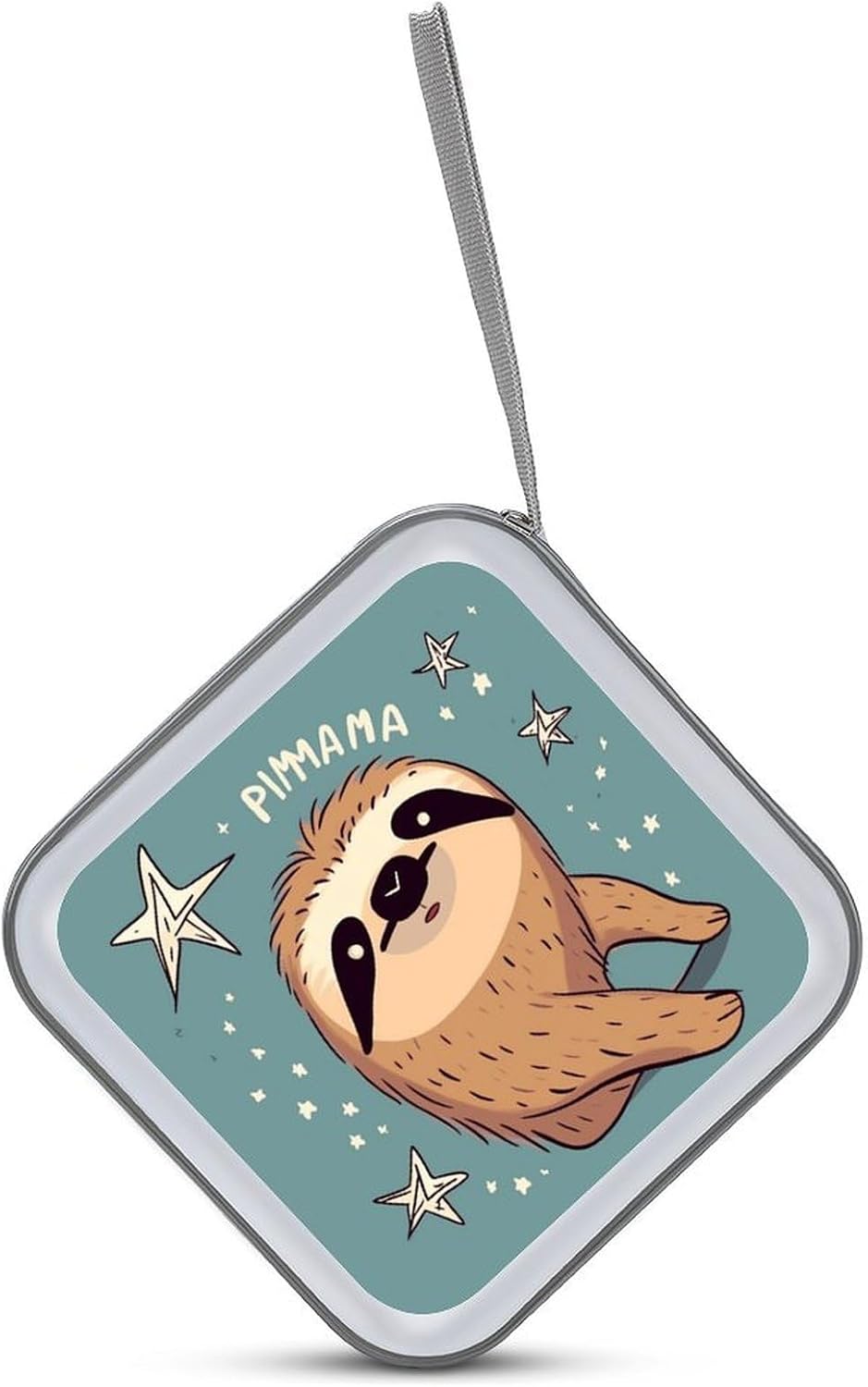 Funny Sloth Stars DVD Case With Zipper Portable CD Case Hardshell DVD VCD Binder Storage Box EVA Protective Blu-ray Wallet 40 Capacity CD Wallet Movie Music Media Disc Wallets image 3