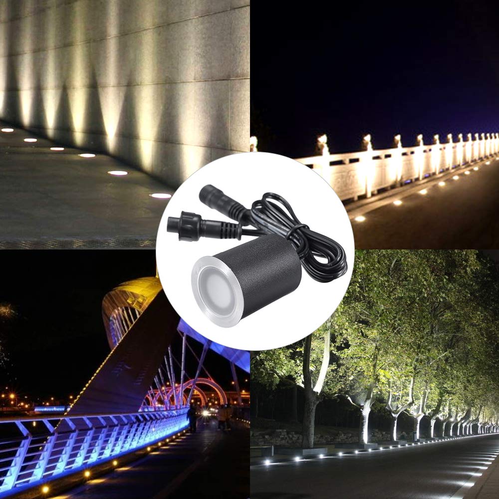 Lixada 3,2 V 0,2 W Mini Faretti Incasso Ricarica Solare LED Lampada da Giardino Sensing IP65 Impermeabile per Giardino Percorsi Metropolitana Pavimento Bagno 8PCS / 6PCS
