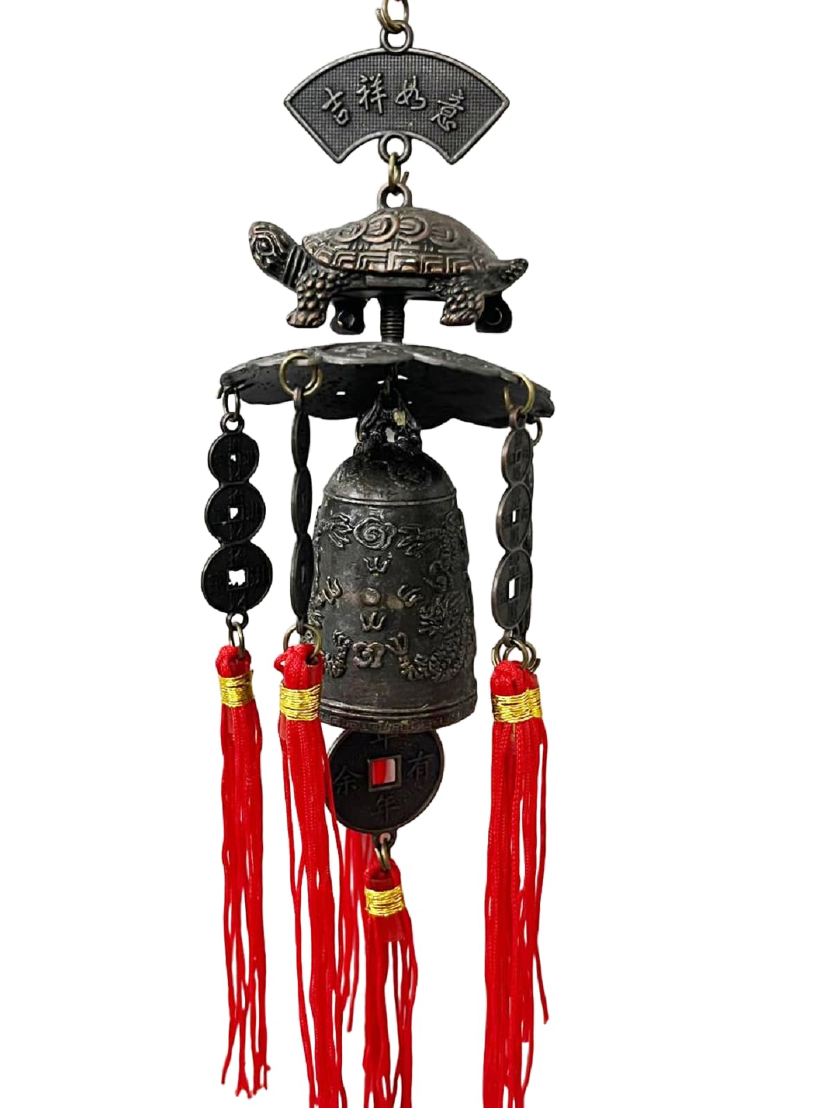 numeroastro Tibetan Hanging Bell | Wind Chime for Homes, Offices & Cars, Turtle & Lucky Coins Design for Flow of Positive Chee Energy (1 Pc)-image-15