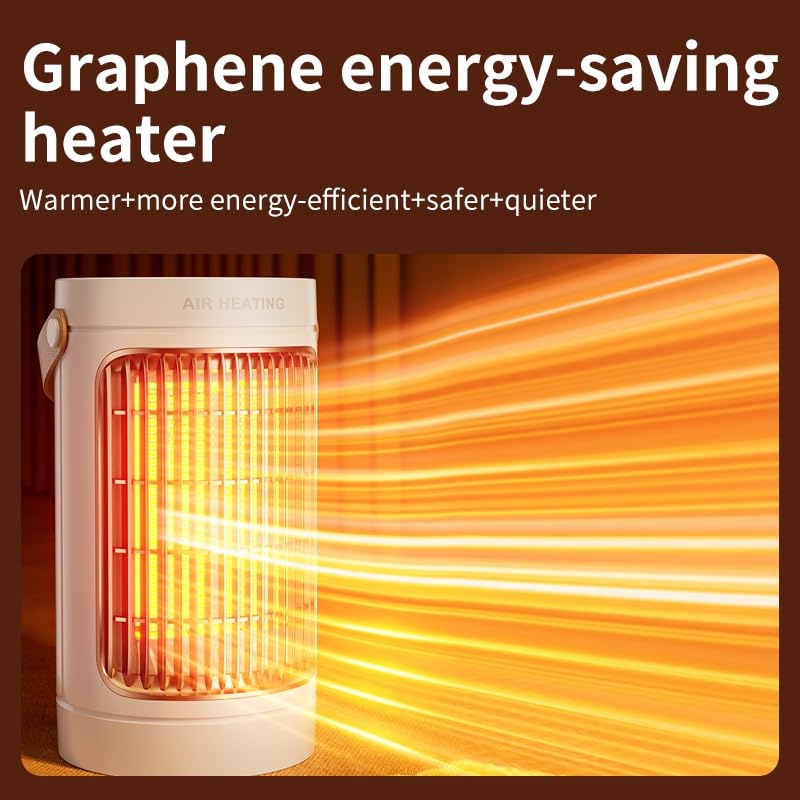 Portable Space Heater with Air Heating, 18 x 9 inches (white)