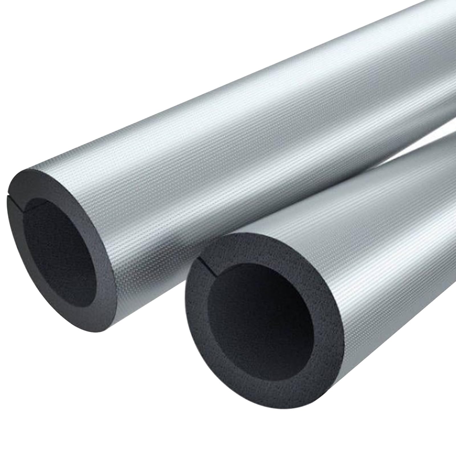 Coquilla Aislante con Lámina de Aluminio, Tubo Espuma Aislante Autoadhesivo para Aire Acondicionado, Agua, Plomería y Protección Contra Heladas Invernales(14.0*2.0cm/5.5in*0.8in)