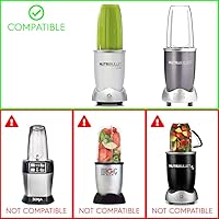 Vista 9 de Vaso colosal de 32 onzas con tapa abatible + cuchilla extractora para licuadora NutriBullet Lean NB-203 1200W