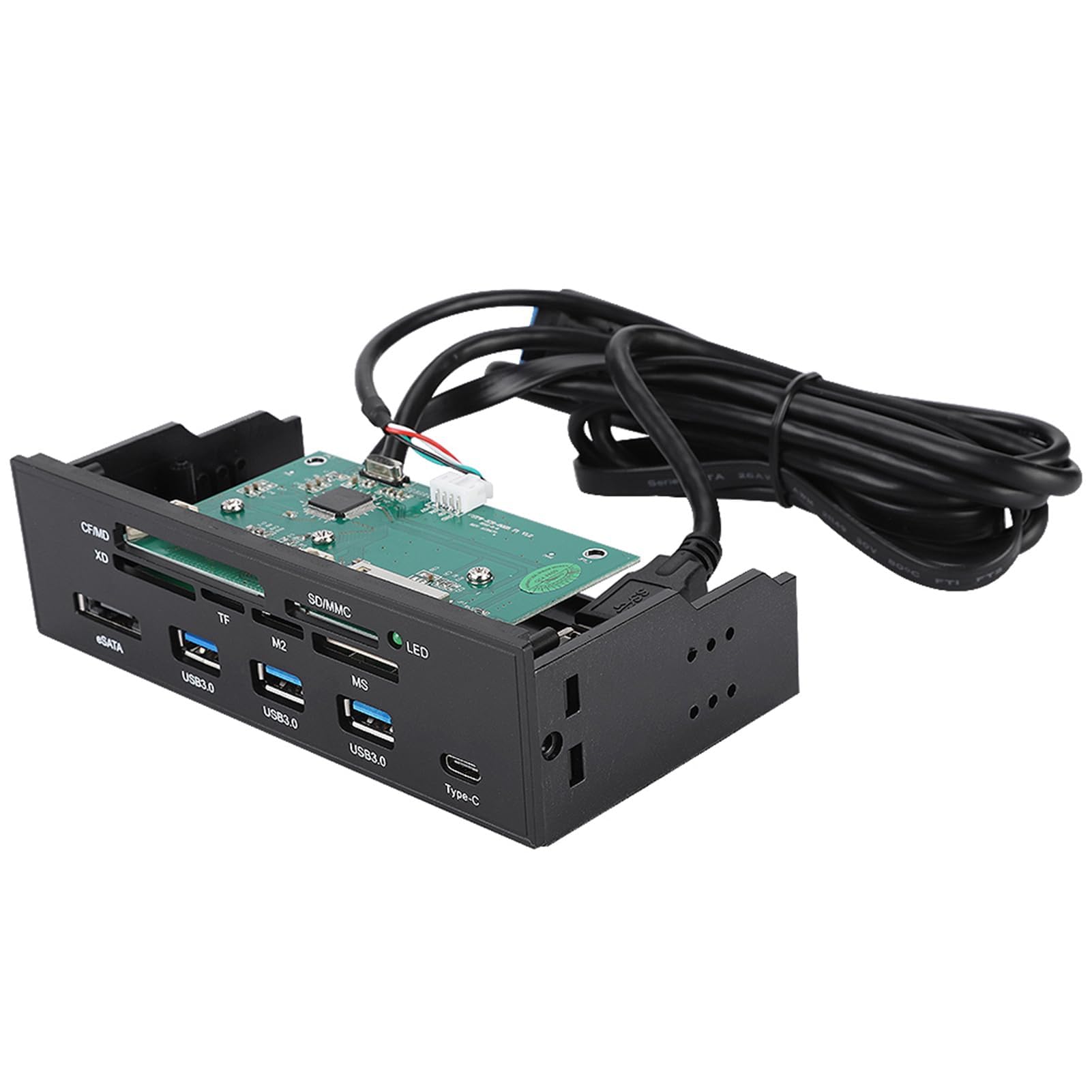 Lecteur De Carte Interne 5,25 Pouces, Tableau De Bord Multifonction, Port USB 3.0, Lecteur De Carte Multimédia 64 Go pour Tableau De Bord PC