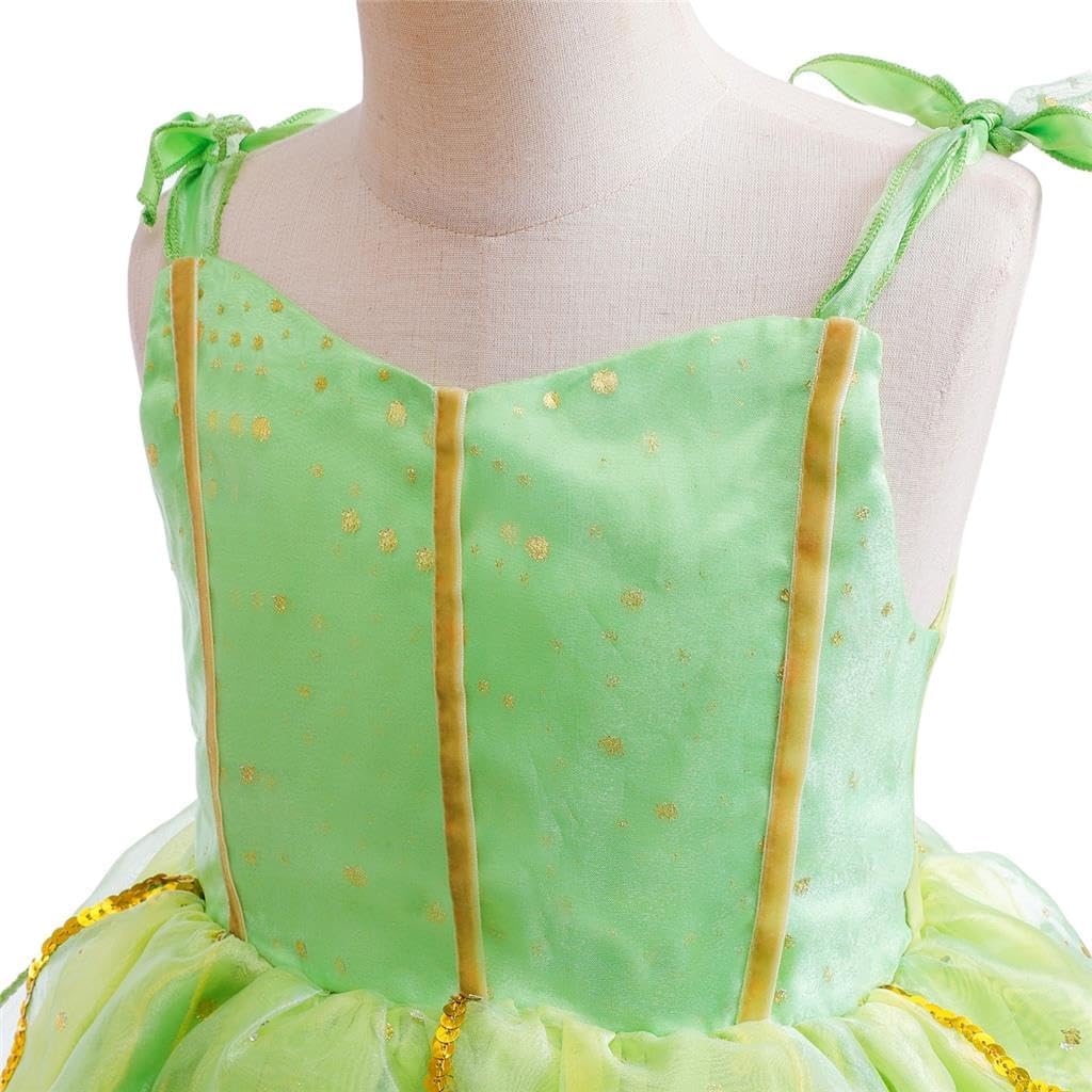Dressy Daisy Green Fancy Fairy Halloween Costume Birthday Party Dress Up with Butterfly Wings for Toddler Girls Size 2T to 14 - Image 7