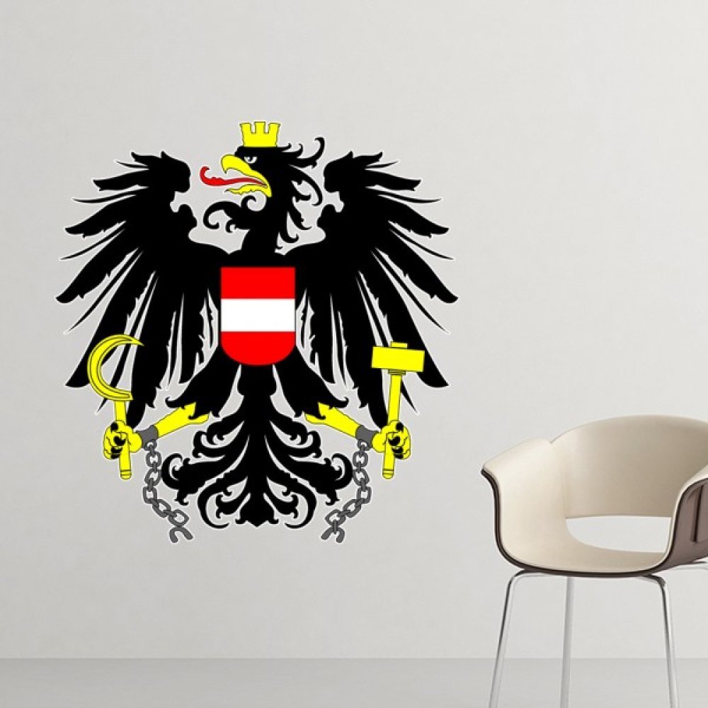 Symbole Pays Mark Motif Autriche Autocollant Mural Repositionnable Grand Format