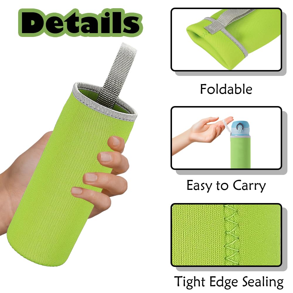 WsKingWA Neoprene Water Bottle Sleeve - Outdoor Hiking Travel Carrier (550ml, Grass Green), 18.5 x 6.6 x 18.5 cm - Image 3