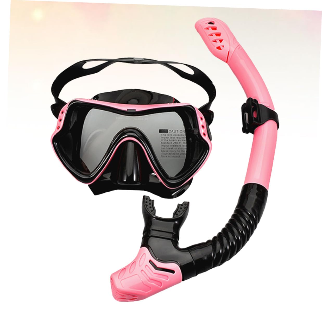 ERINGOGO Gafas de Snorkel y Natación con Tubo de Respiración Lentes de Silicona Inodora y Correa Elástica Diseño de Ventana Única para Visión Panorámica y Drenaje Unidireccional Equipo