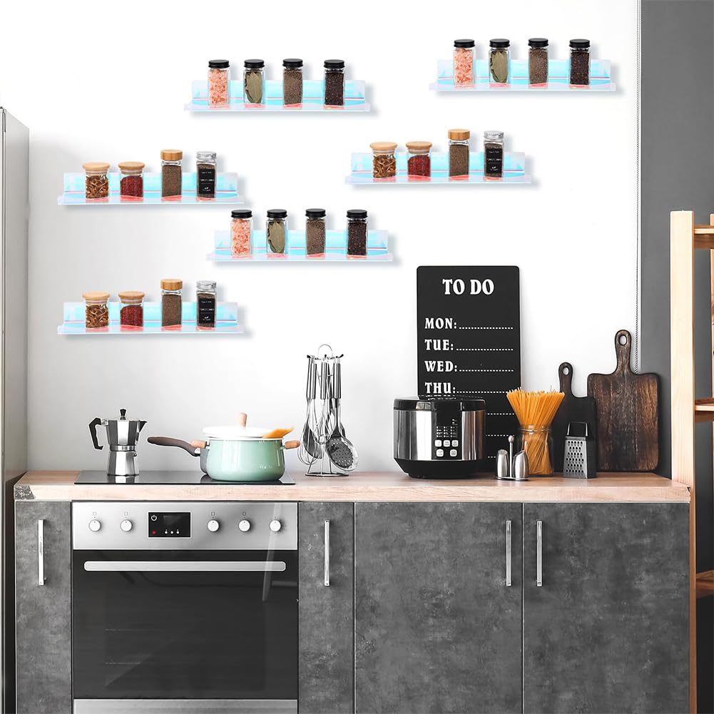 Set 8 Mensole Muro Bambini Lifewit 38cm - Scaffali Onda Per Libri E Giochi, Bianco - Foto 5