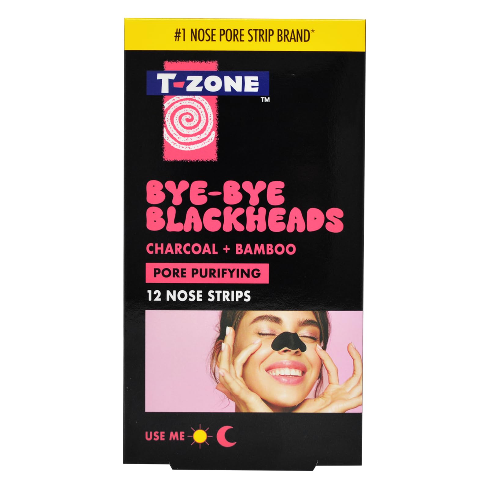 Charcoal & Bamboo Nose Pore Strips (12 Pack) - Deep Cleansing Blackhead Remover Strips, Unclogs Pores, Removes Oil & Impurities for Clearer, Smoother Skin