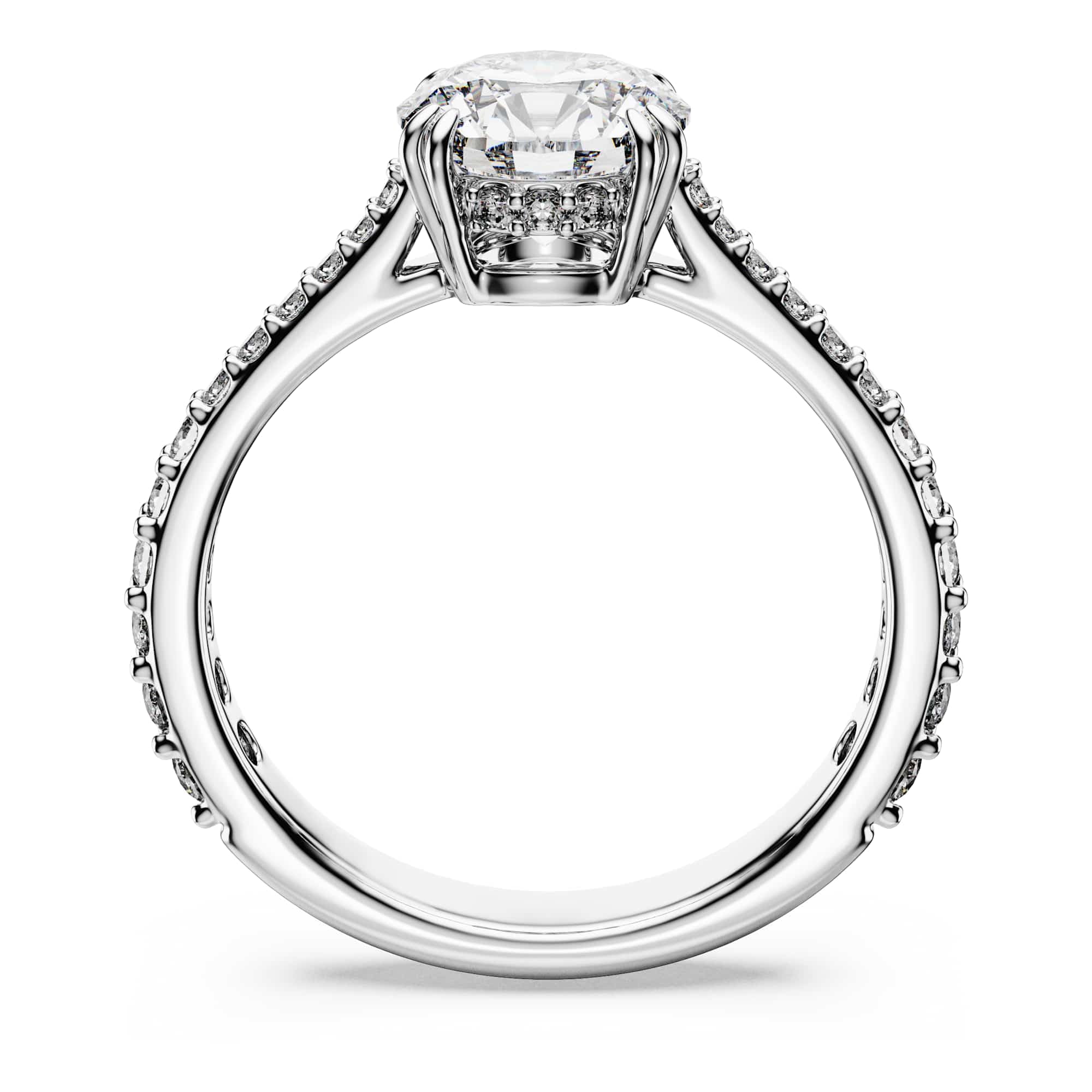 Swarovski Stilla Collezione Anello cocktail, Taglio rotondo, Pavé, Bianco, Finitura tonalità argento