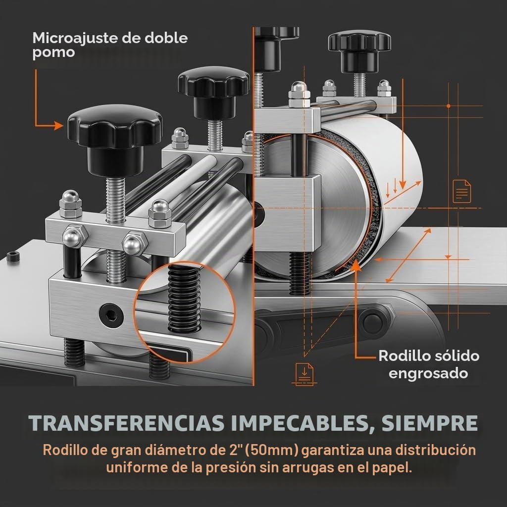 Tórculo Calcográfico Profesional de Aluminio, Máquina para Linograbado y Estampa Artística DIY, Prensa Manual para Aguafuerte, Xilografía, Área 30x17cm