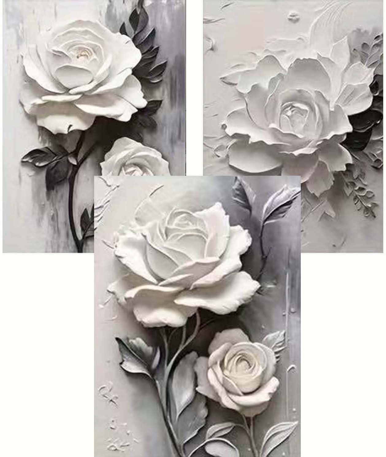 GEMOUJ 6 Packs Paint by Numbers Kits for Adult-Flowers Paint by Numbers Kit for Adults Beginners, DIY Flowers Acrylic Painting on Canvas for Adult, Home Wall Decor 12 X 16Inch