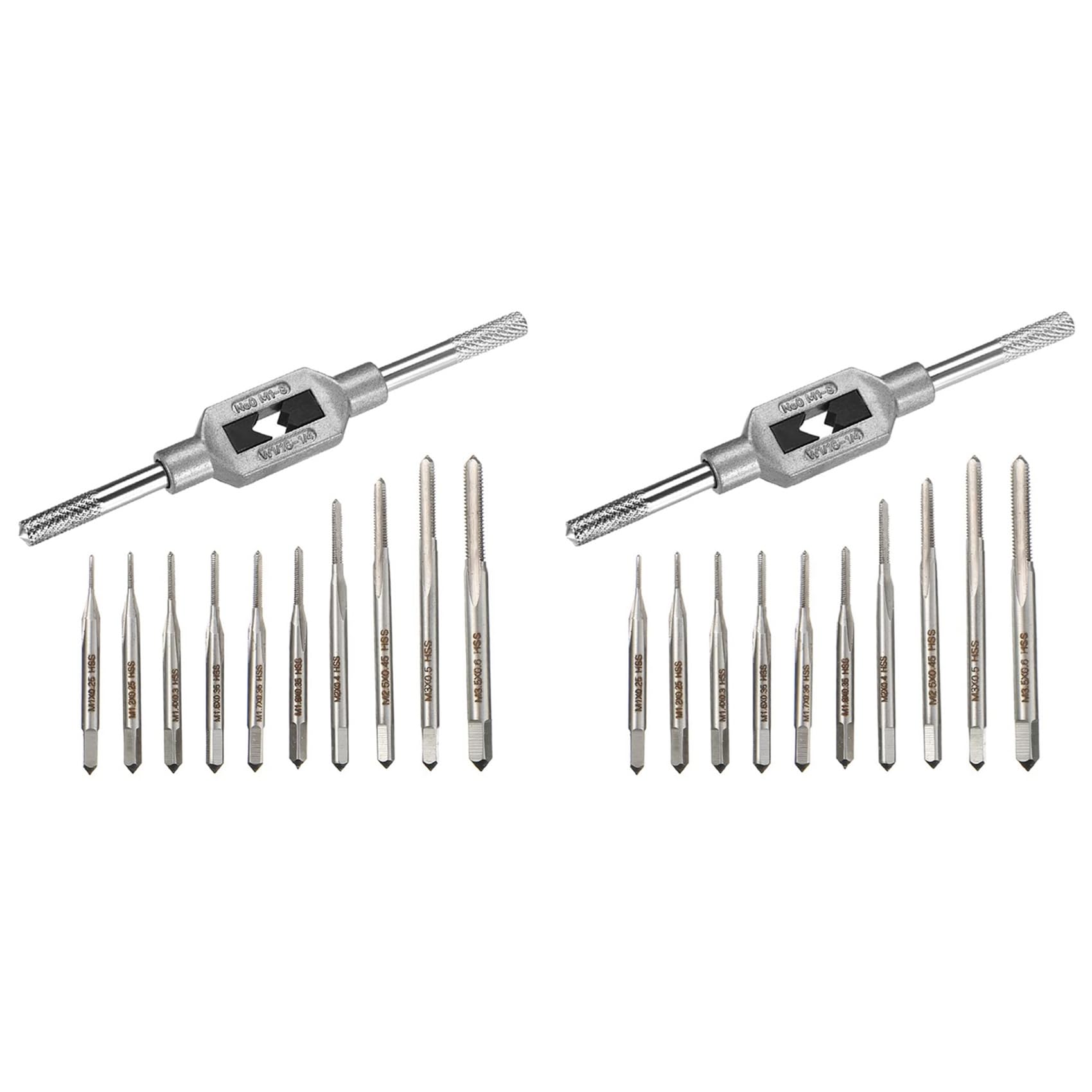 Jnchdghwa Silver 20Pcs Micro-Taps Bit Small Hand Thread Taps M1-M3.5 Hss Mini Metric Plug Tap Tap Drill Tapping Tool
