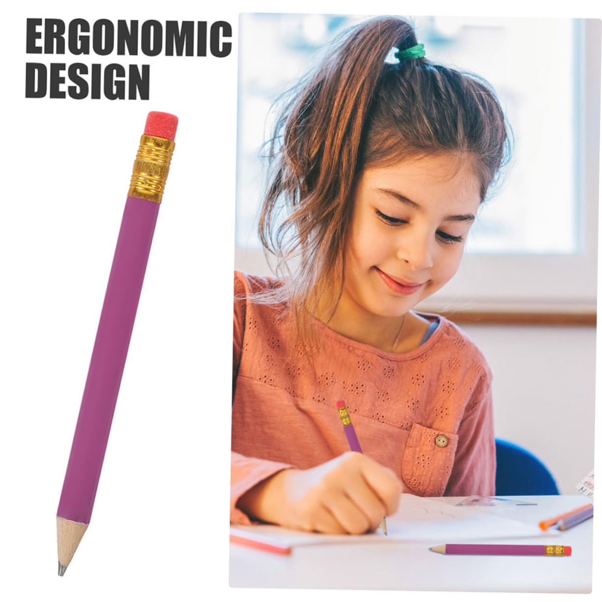STOBOK 144 Pezzi Matite Corte in Legno Hb per Studenti e Docenti, Penne da Scrittura e Matite per Disegnare Decorazioni Scuola, Comode da Impugnare e Resistenti