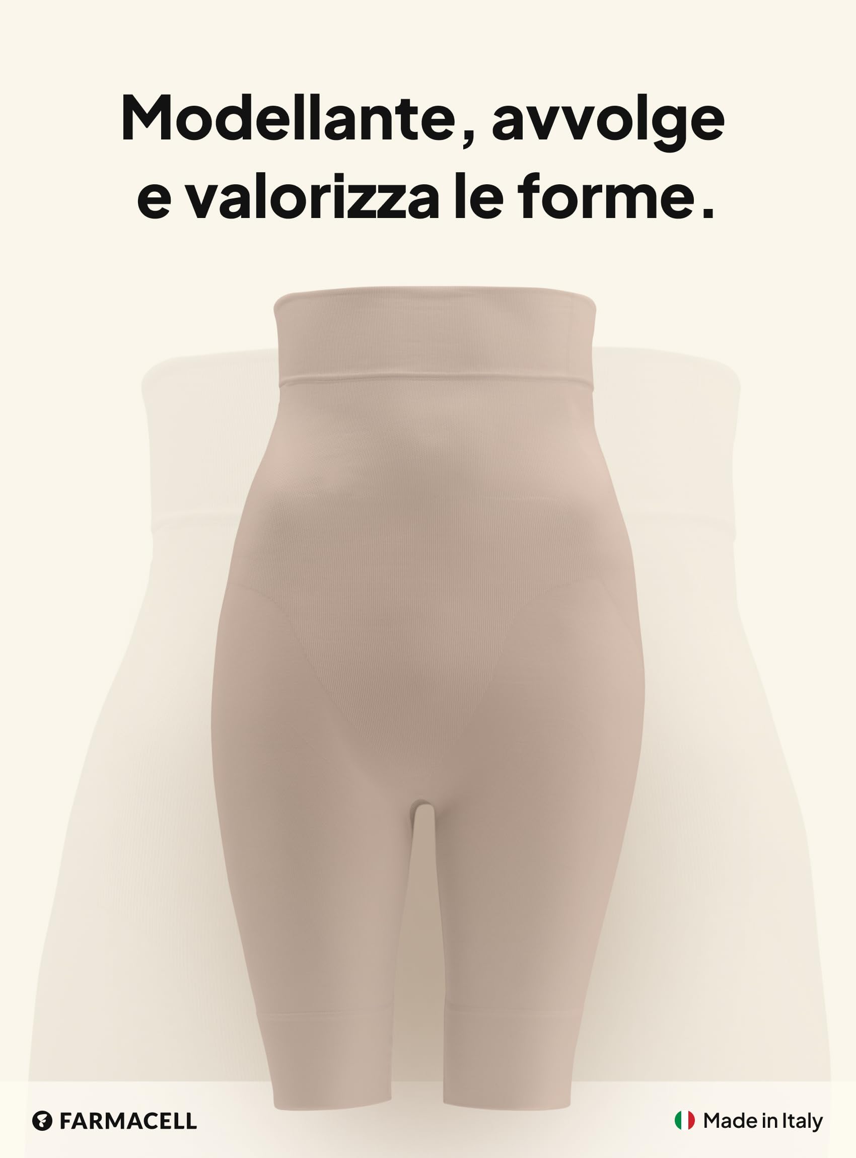 FarmaCell Guaina Contenitiva Donna, Intimo Modellante Pancia Piatta, Push-Up Glutei, Made in Italy, 603