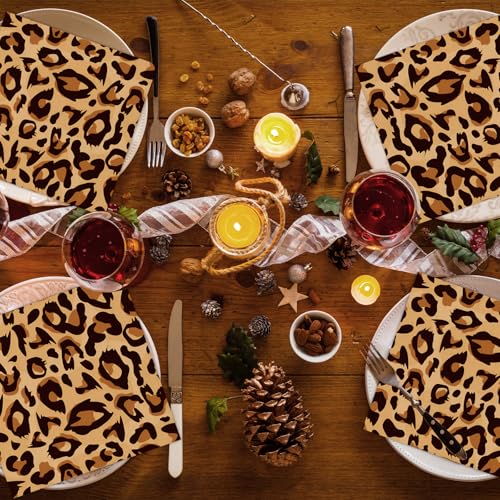 20 Stück Leoparden-Party-Servietten, 2-lagig, weiches Papierservietten, Geschirr für Mädchen, Frauen, Geburtstagsparty, Leoparden-Thema, Party-Dekorationen