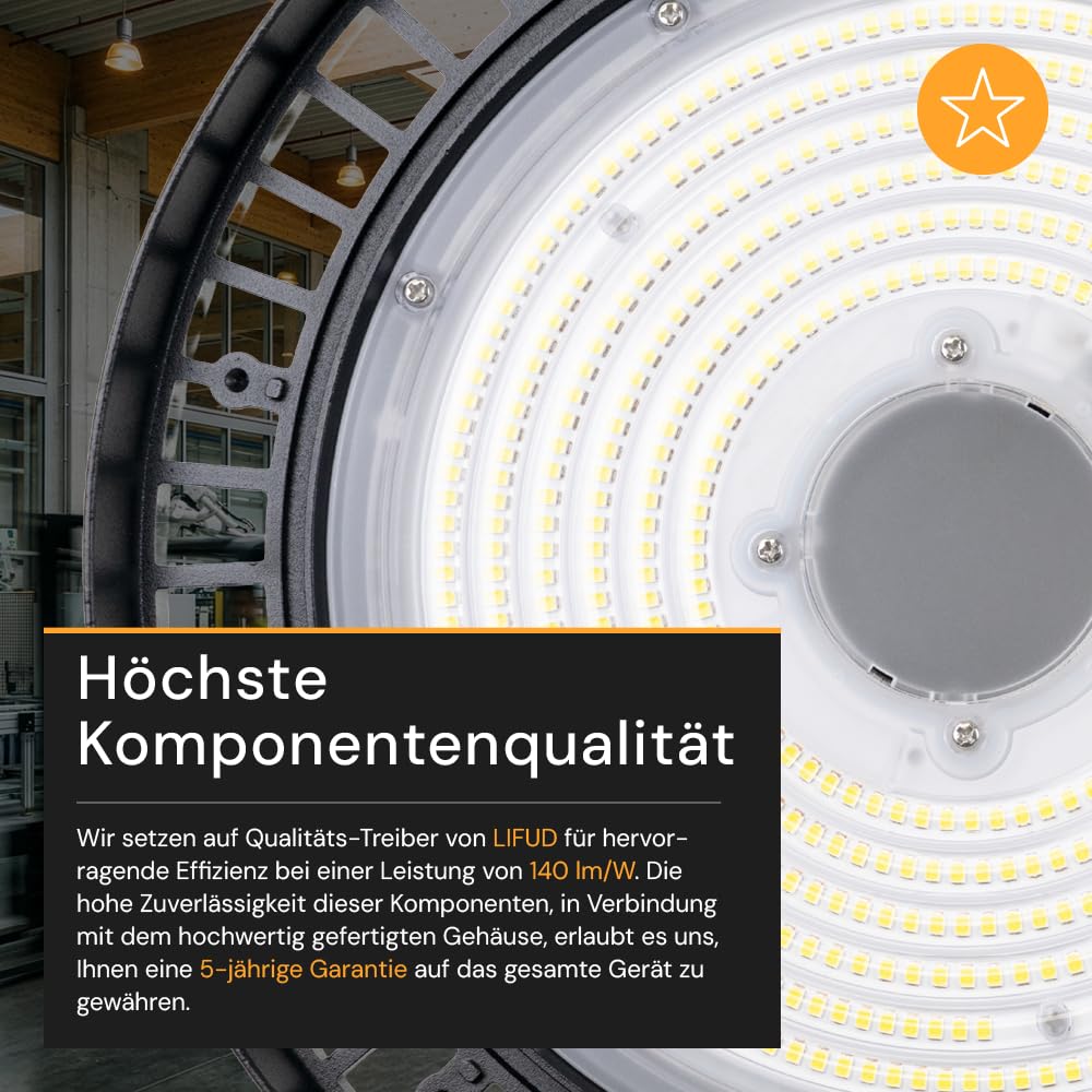 Multitalent LED Hallenleuchte 3-stufig einstellbar, bis 28000lm