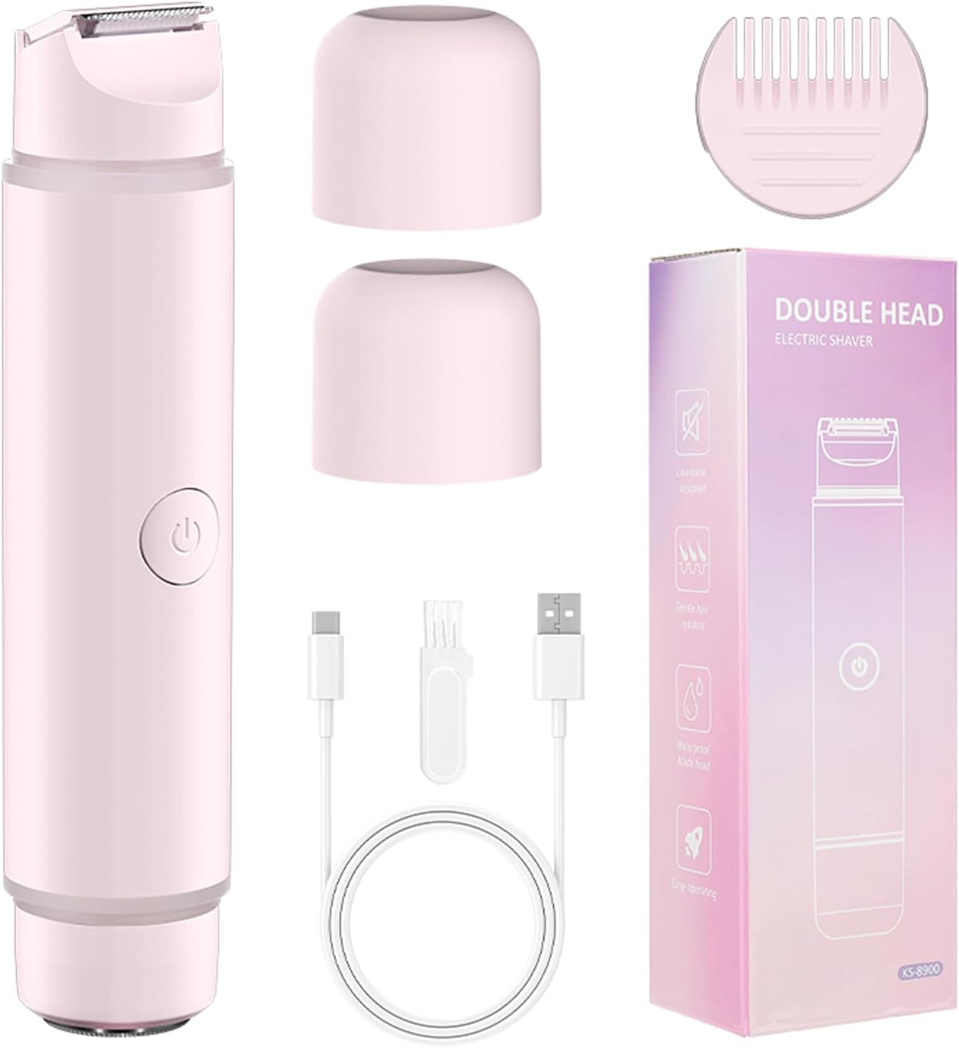 Efficient Lady Trimmer Hair Removal Device Double Side Electric Face Removers ABS Texture Suitable for Face Body Use Portable Hair Remover