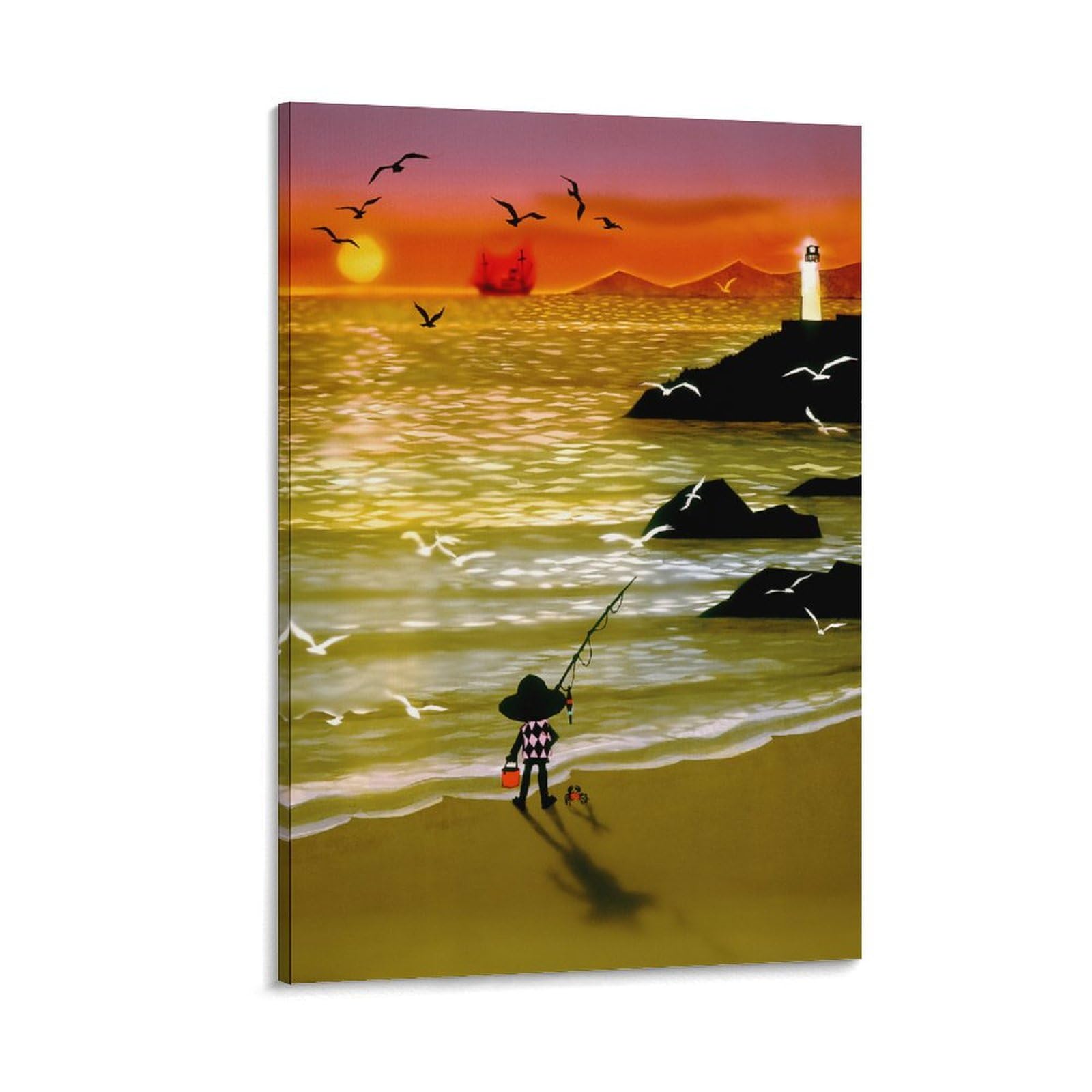 Amazon.co.jp: 藤城清治 海と少年 絵画 ポスター 工芸品の装飾品 壁の 