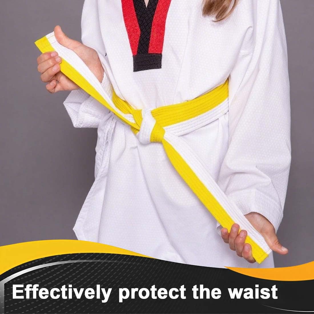 EIHI 1 Pièce 180 CM Ceinture judo ceintures de judo, de karaté, d'arts martiaux, karaté, judo, en polyester, pour karaté, arts martiaux（Blanc + Jaune）