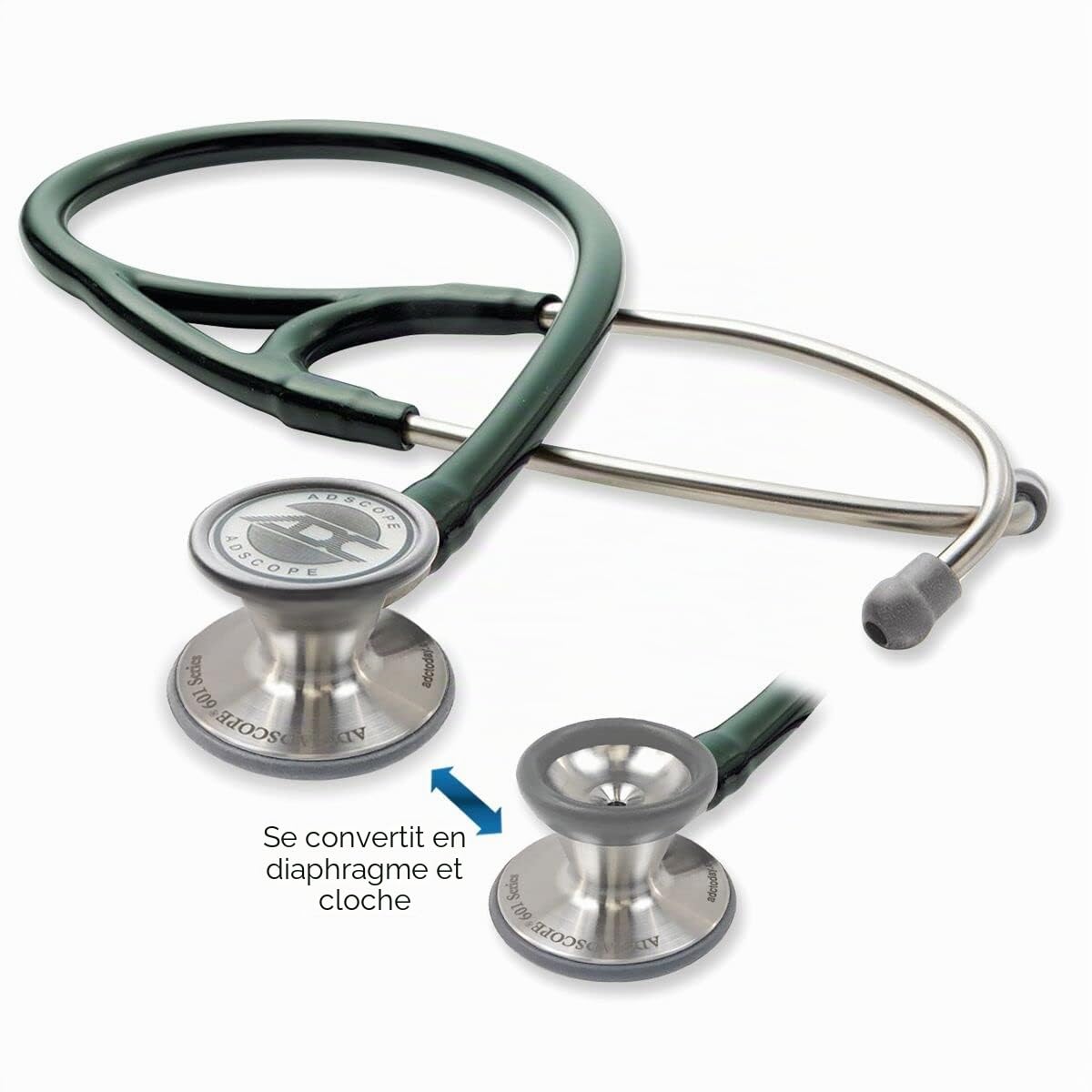 ADC Adscope 601 - Stéthoscope de cardiologie convertible - Vert foncé