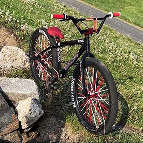 Bicycle Spoke Skins Wraps Bmx Mtb Kids Road Mountain Bike Colorful Wheel Decoration-72 Pcs (Red) #TOP4