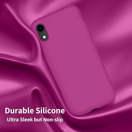 Miniatura 4 de Cordking Funda diseñada para iPhone XR, funda de silicona ultra delgada a prueba de golpes con forro de microfibra suave antiarañazos, 6.1 pulgadas,