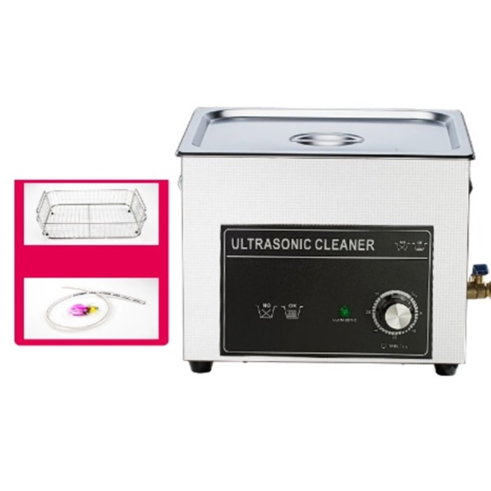 Ultraschallreiniger, 6,5 l, mit internem Tank aus Edelstahl 304, für Brillen, Uhren, Ohrringe